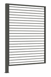 Moderner Sichtschutz aus Aluminium in seitlicher Perspektive