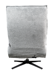 Rückansicht einer grauen Relaxliege mit schwarzem Drehfuß