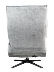 Rückansicht einer grauen Relaxliege mit schwarzem Drehfuß