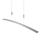 Moderne LED-Pendelleuchte NEW LOIRE in gebürstetem Metall, seitliche Perspektive