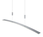 Moderne LED-hanglamp NEW LOIRE van geborsteld metaal, zijaanzicht