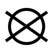 Symbol für nicht chemisch reinigen, Vorderansicht