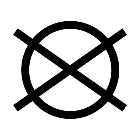 Symbol für nicht chemisch reinigen, Vorderansicht