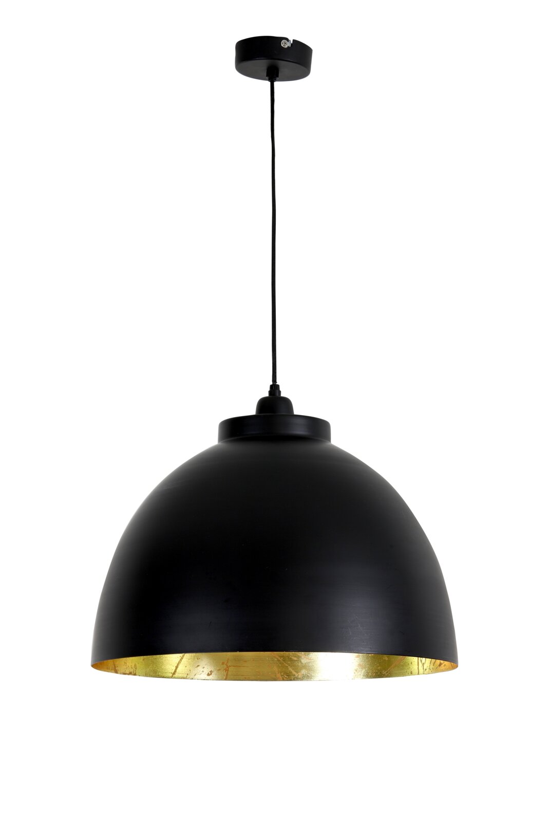 Light&Living Hängeleuchte KYLIE Schwarze Hängeleuchte mit goldener Innenseite, seitliche Perspektive