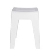 Weißer Badhocker Kumba aus Kunststoff, Vorderansicht