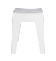 Weißer Badhocker Kumba aus Kunststoff, Vorderansicht