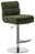 Dieter Knoll Barstuhl LEXINGTON Grüner Barstuhl mit gepolsterter Sitzfläche und Rückenlehne, verstellbarem Hebel und verchromtem Standfuß, seitliche Perspektive