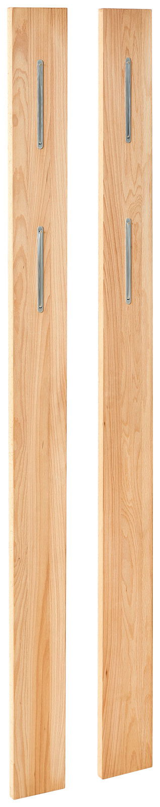 Linea Natura Garderobenpaneel-Set LINEA Zwei hölzerne Garderobenpaneele mit Metallhaken, frontale Ansicht