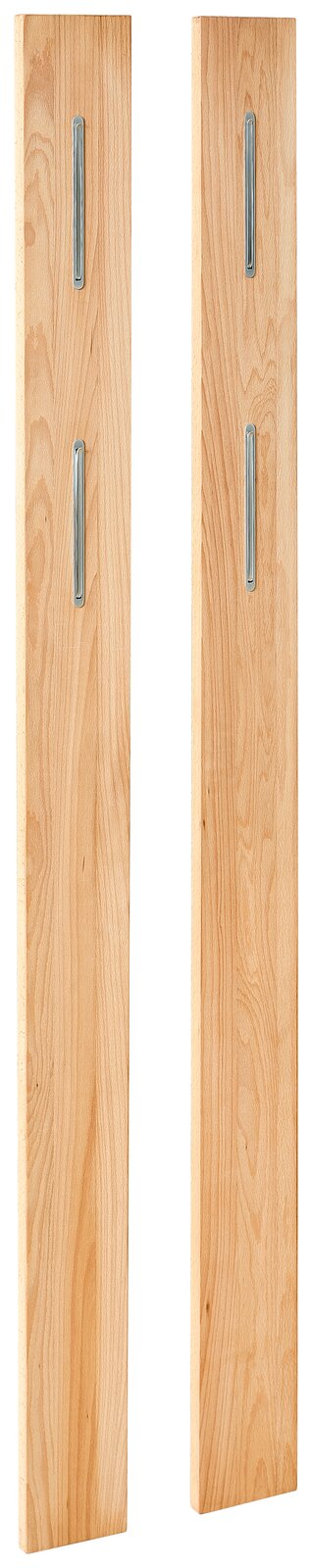 Linea Natura Garderobenpaneel-Set LINEA Zwei hölzerne Garderobenpaneele mit Metallhaken, frontale Ansicht