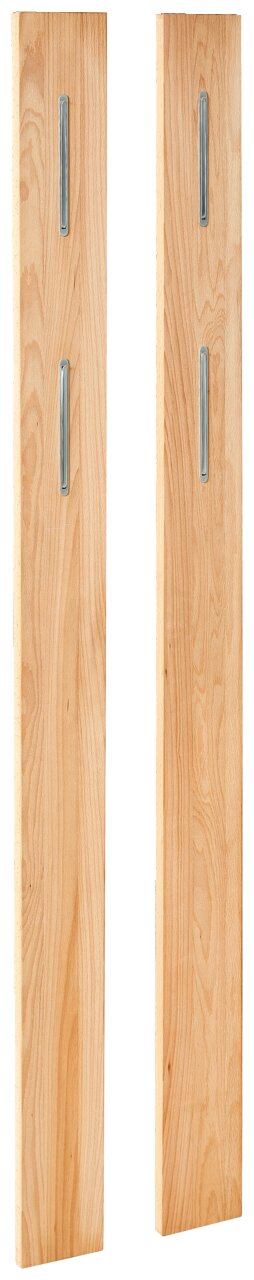 Linea Natura Set garderobepanelen LINEA Twee houten garderobepanelen met metalen haken, vooraanzicht