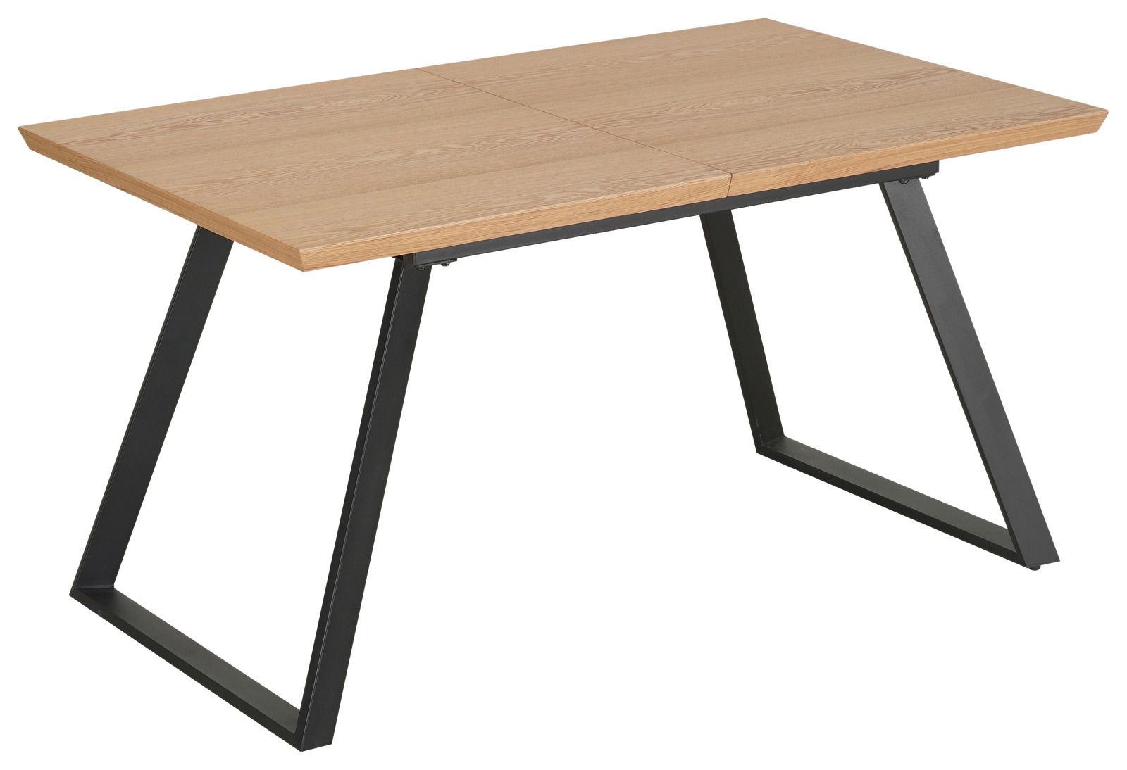 Z2 Esstisch JONNY Moderner Esstisch mit Holzplatte und schwarzen Metallbeinen, seitliche Perspektive