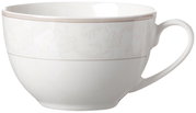 Elegante witte koffiekop Isabella 250 ml met bloemmotief, zijaanzicht