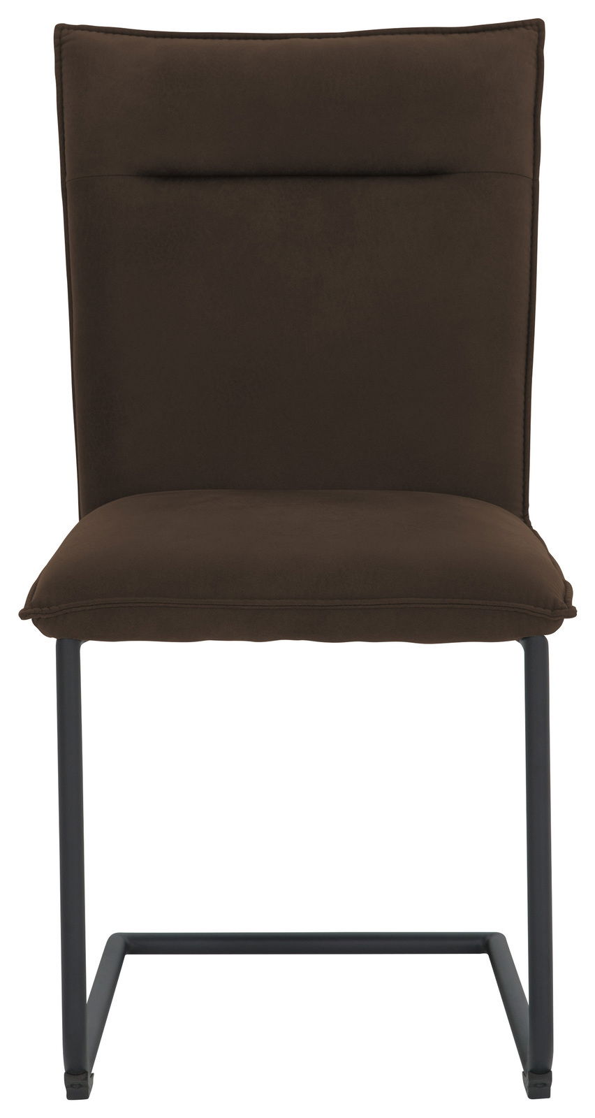 Freischwinger-Stuhl in Dunkelbraun, Vorderansicht