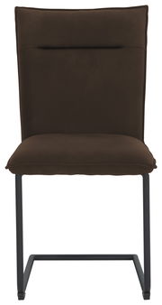 Freischwinger-Stuhl in Dunkelbraun, Vorderansicht