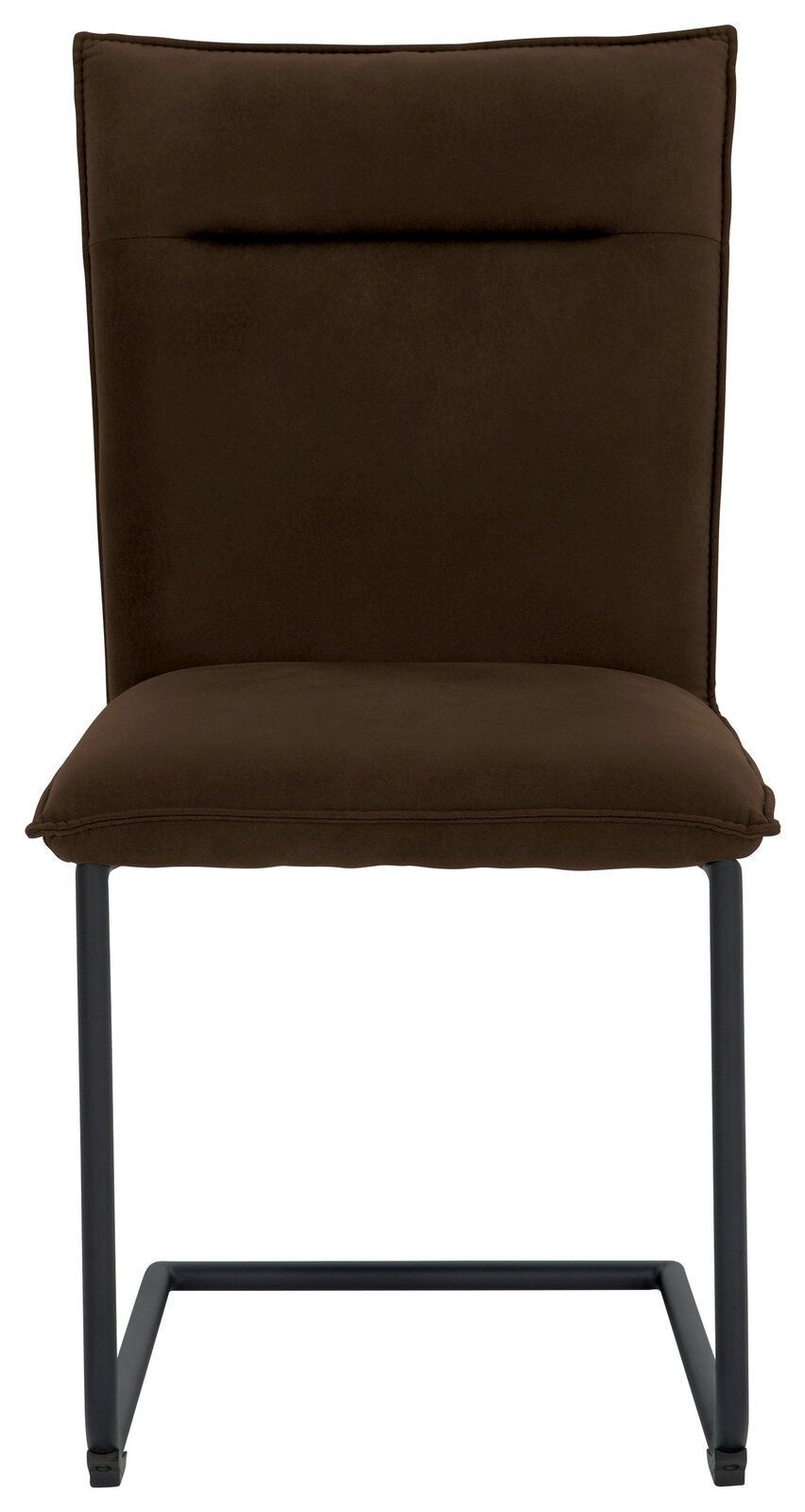 Freischwinger-Stuhl in Dunkelbraun, Vorderansicht