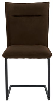 Freischwinger-Stuhl in Dunkelbraun, Vorderansicht