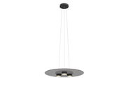 Moderne Pendelleuchte Lannion mit drei Lichtquellen, hängend von der Decke, seitliche Perspektive