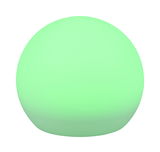 Grüne, kugelförmige Solar-Außenleuchte MELO, seitliche Perspektive