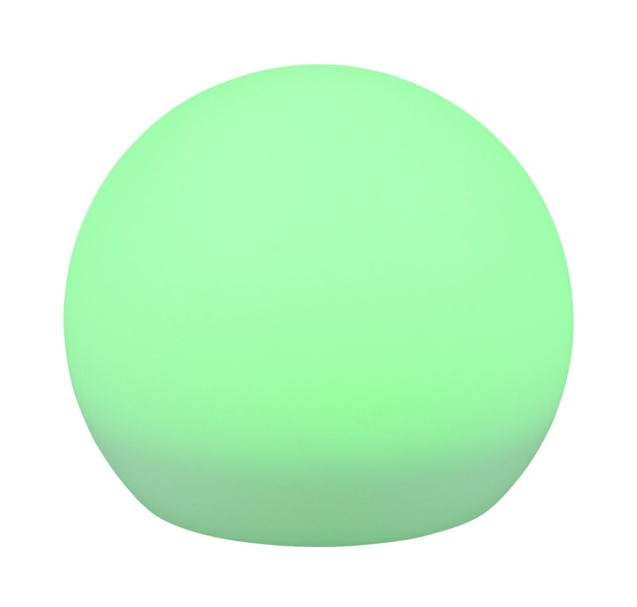 Grüne, kugelförmige Solar-Außenleuchte MELO, seitliche Perspektive