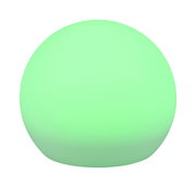 Grüne, kugelförmige Solar-Außenleuchte MELO, seitliche Perspektive