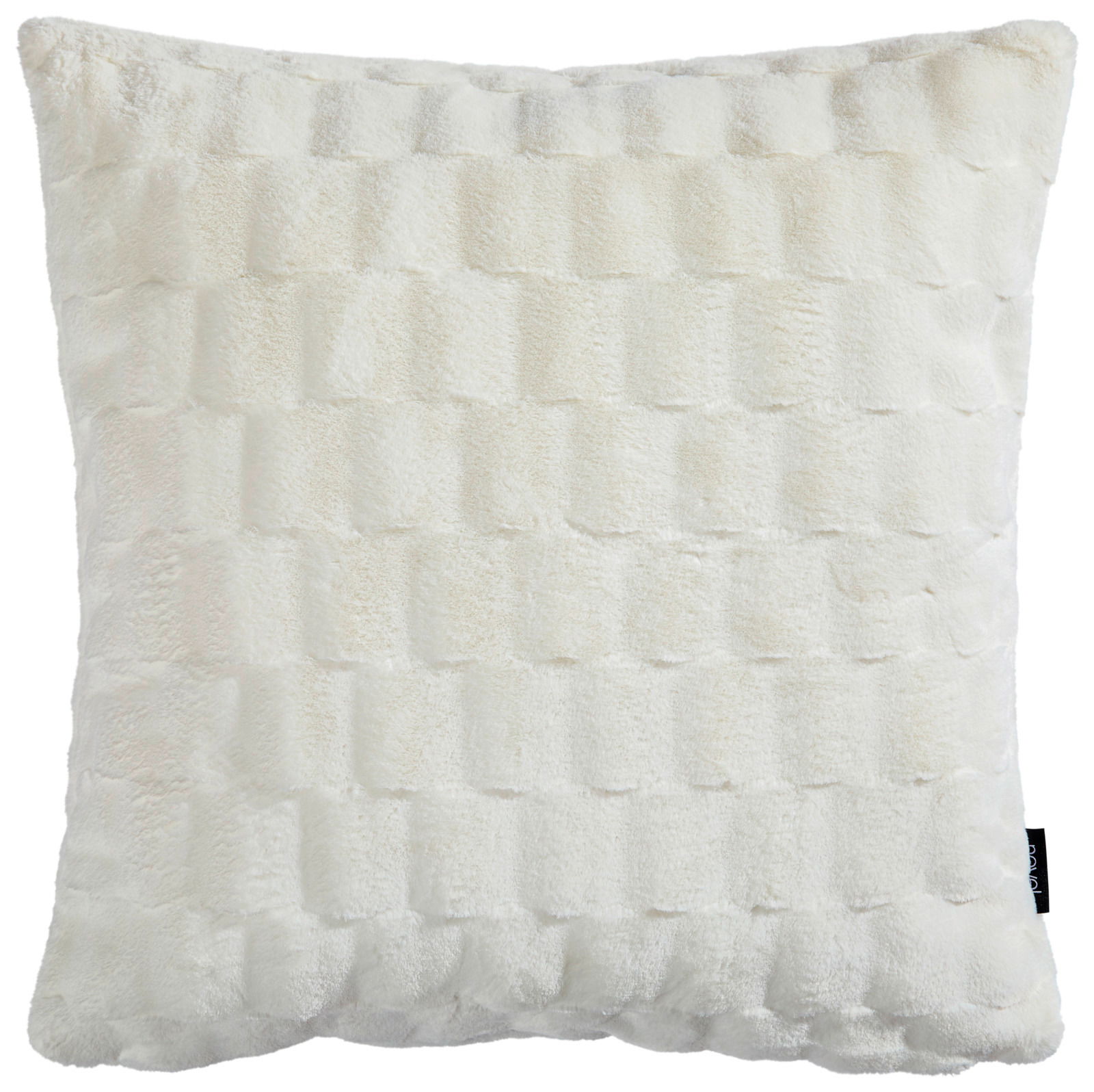 Weiße Fellkissenhülle in quadratischer Form, Vorderansicht