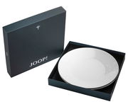 Frühstücksteller Set in eleganter Geschenkbox, von oben fotografiert, mit dezentem Muster und hochwertiger Verarbeitung.