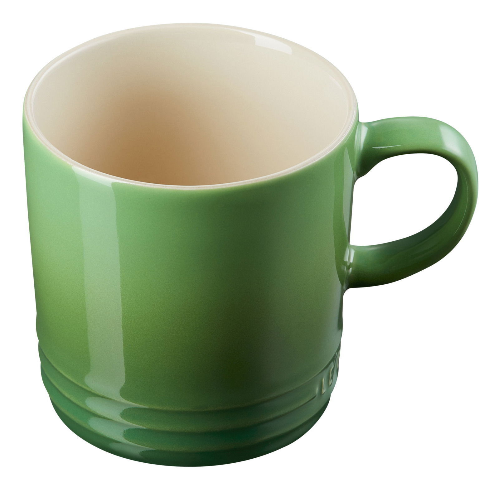 Grüner Becher aus Bambus, seitliche Perspektive