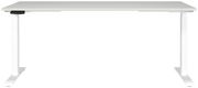 Moderner E-Schreibtisch 180x80 cm in Weiß, frontal betrachtet