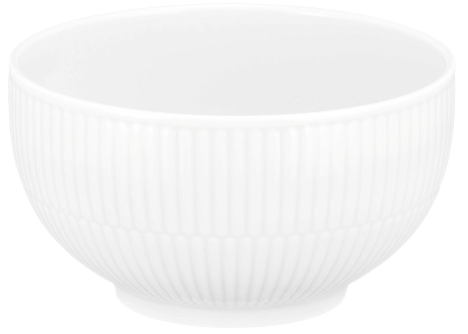 Seltmann Weiden Müslischale AMINA Weiße Müslischale mit geriffelter Oberfläche, seitliche Perspektive