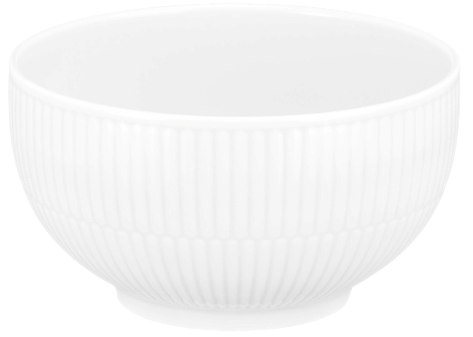 Seltmann Weiden Müslischale AMINA Weiße Müslischale mit geriffelter Oberfläche, seitliche Perspektive