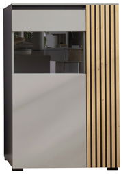 Modernes Highboard CASSANDO ARTA mit Holz- und Glaselementen, Frontansicht