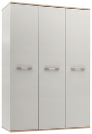 Drehtürenschrank 3-türig in heller Holzoptik, Frontalansicht