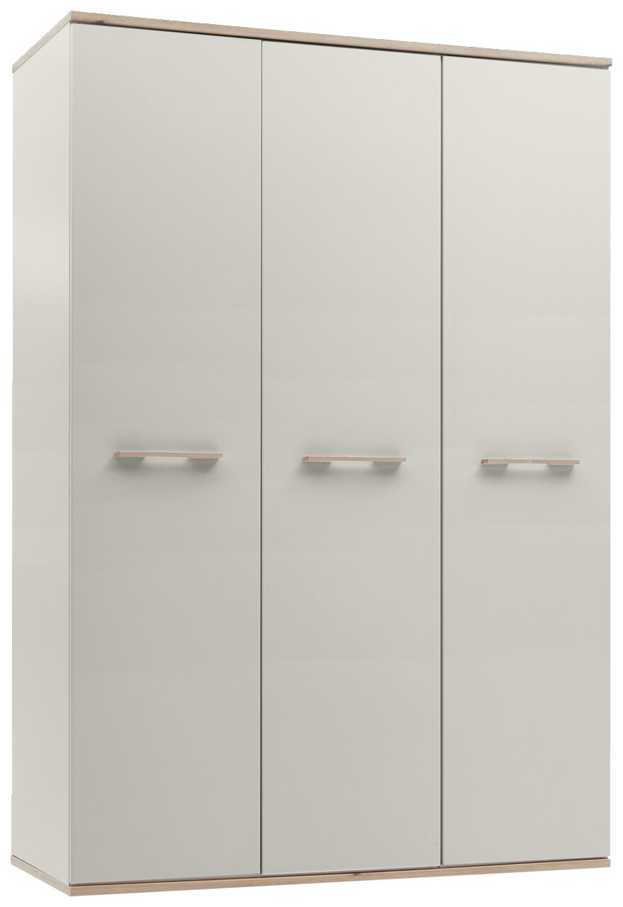 Drehtürenschrank 3-türig in heller Holzoptik, Frontalansicht