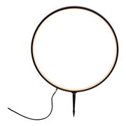 Runde Erdspießleuchte ZIRKULU in schwarzem Design, seitliche Perspektive