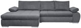 Graues Ecksofa mit Ottomane links, Frontalansicht