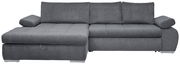 Graues Ecksofa mit Ottomane links, Frontalansicht