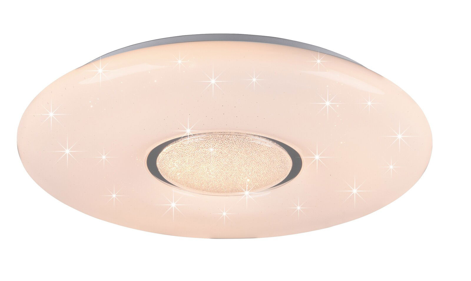 Runde Deckenleuchte mit funkelndem Effekt, Ansicht von unten