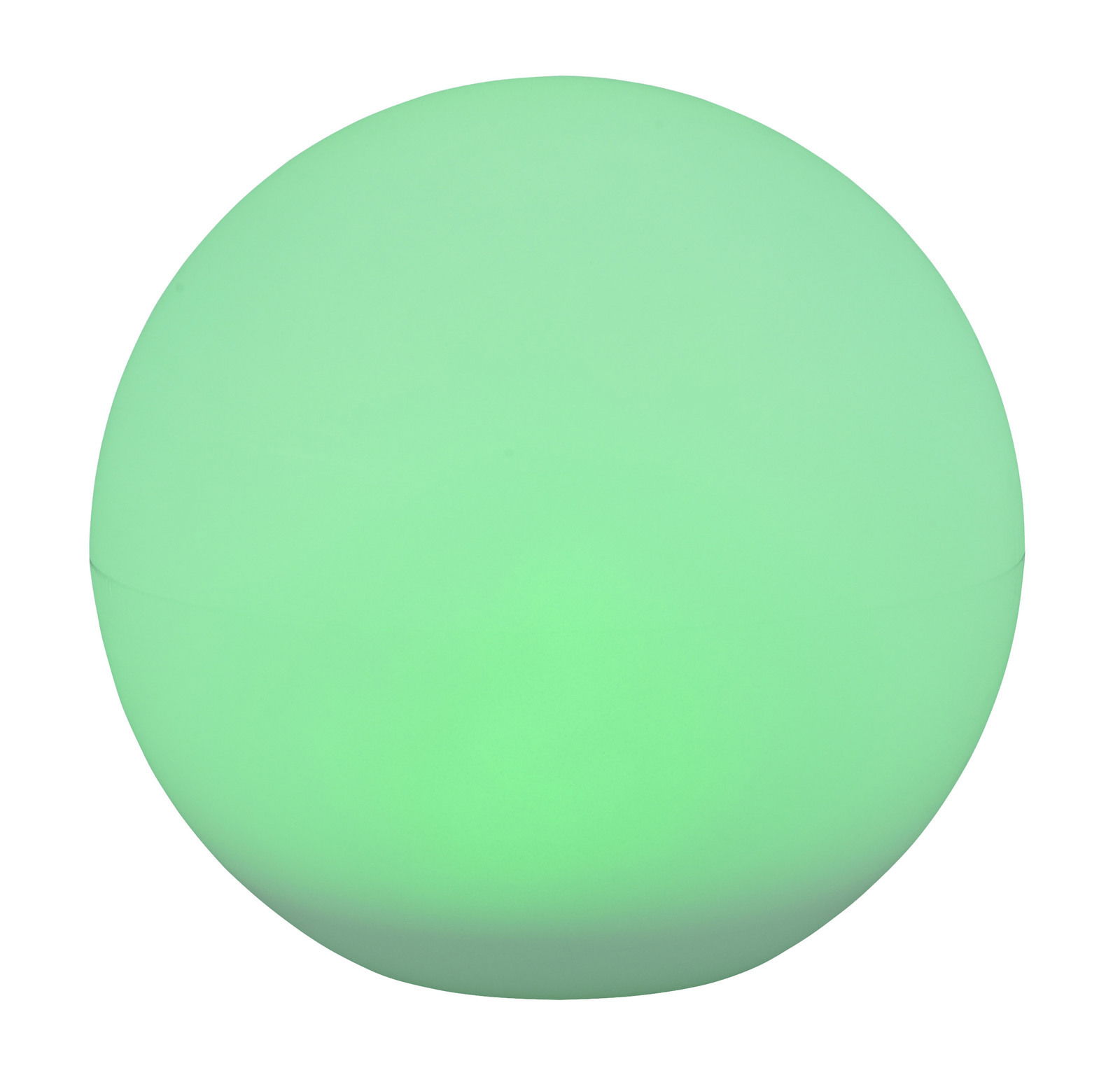 Grüne, kugelförmige Solar-Außenleuchte MELO, frontal betrachtet.