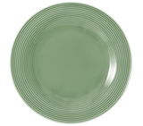 Grüner Frühstücksteller mit geriffeltem Rand, Draufsicht