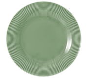 Grüner Frühstücksteller mit geriffeltem Rand, Draufsicht
