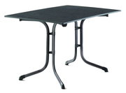 Klapptisch 120x80 cm in Eisengrau, seitliche Perspektive