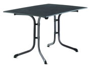 Klapptisch 120x80 cm in Eisengrau, seitliche Perspektive