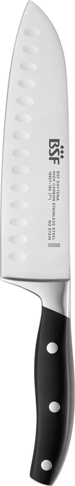 BSF Santokumesser DAYTONA Santokumesser mit schwarzem Griff und Edelstahlklinge, seitliche Ansicht