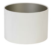 Zylindrischer Lampenschirm in Weiß, seitliche Perspektive