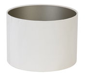 Zylindrischer Lampenschirm in Weiß, seitliche Perspektive