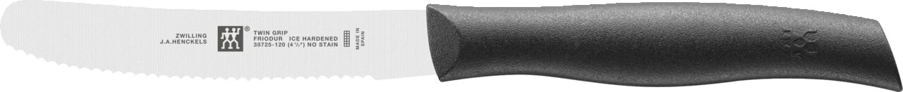 Universalmesser TWIN GRIP mit Wellenschliffklinge und ergonomischem Griff, Seitenansicht