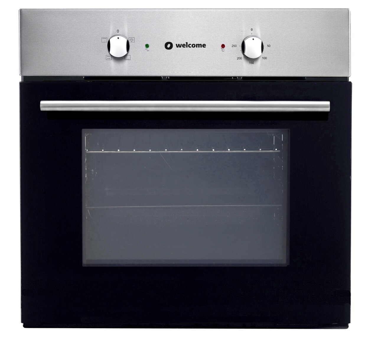 Moderner Einbauofen in Edelstahloptik, Frontalansicht