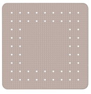 Duscheinlage Mirasol in Taupe, quadratisch mit rutschfester Struktur und Löchern, Draufsicht