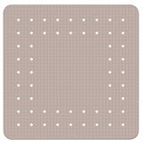 Duscheinlage Mirasol in Taupe, quadratisch mit rutschfester Struktur und Löchern, Draufsicht