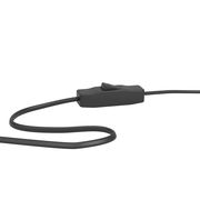 Schwarzer Kabelschalter für Tischleuchte, seitliche Perspektive